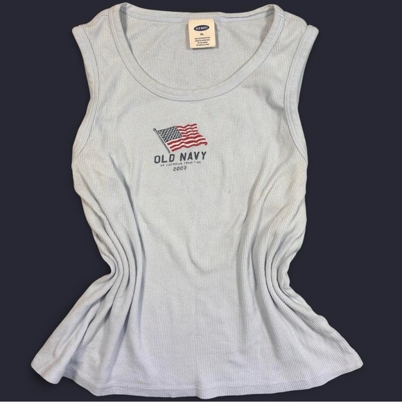 Old Navy Tops - Vintage Old Navy 2003 American Flag Cotton Tank Top Women’s XL Y2K Summer